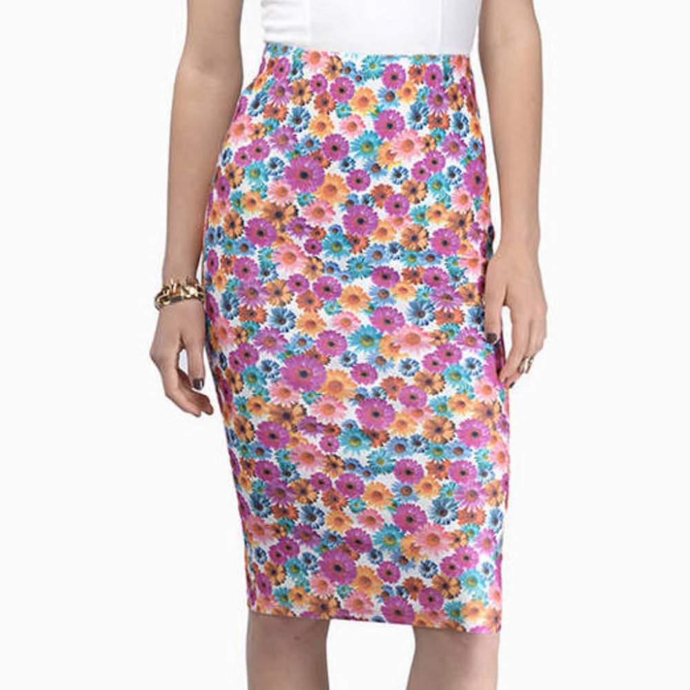 Tobi Floral Midi Pencil Skirt
